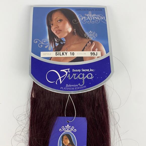 Broadway Virgo Bohemian Platinum 100% Human Weaving Hair Silky Color 99J 12 In - Picture 1 of 7